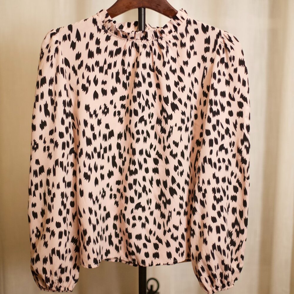 Pink + Black Animal Print Top – Feminine, Lightweight, Work or Weekend